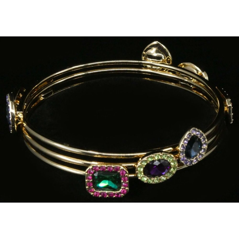 INC Gold-Tone 3-Piece Multi-Stone Bangle Bracelets: Stylish Elegance - Picture 3 of 3